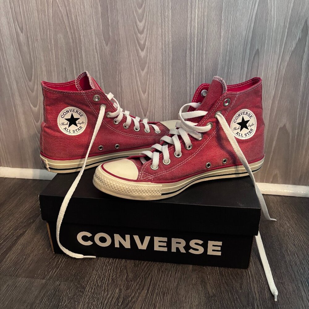 *RARE* Faded Red Khaki High Top Converse